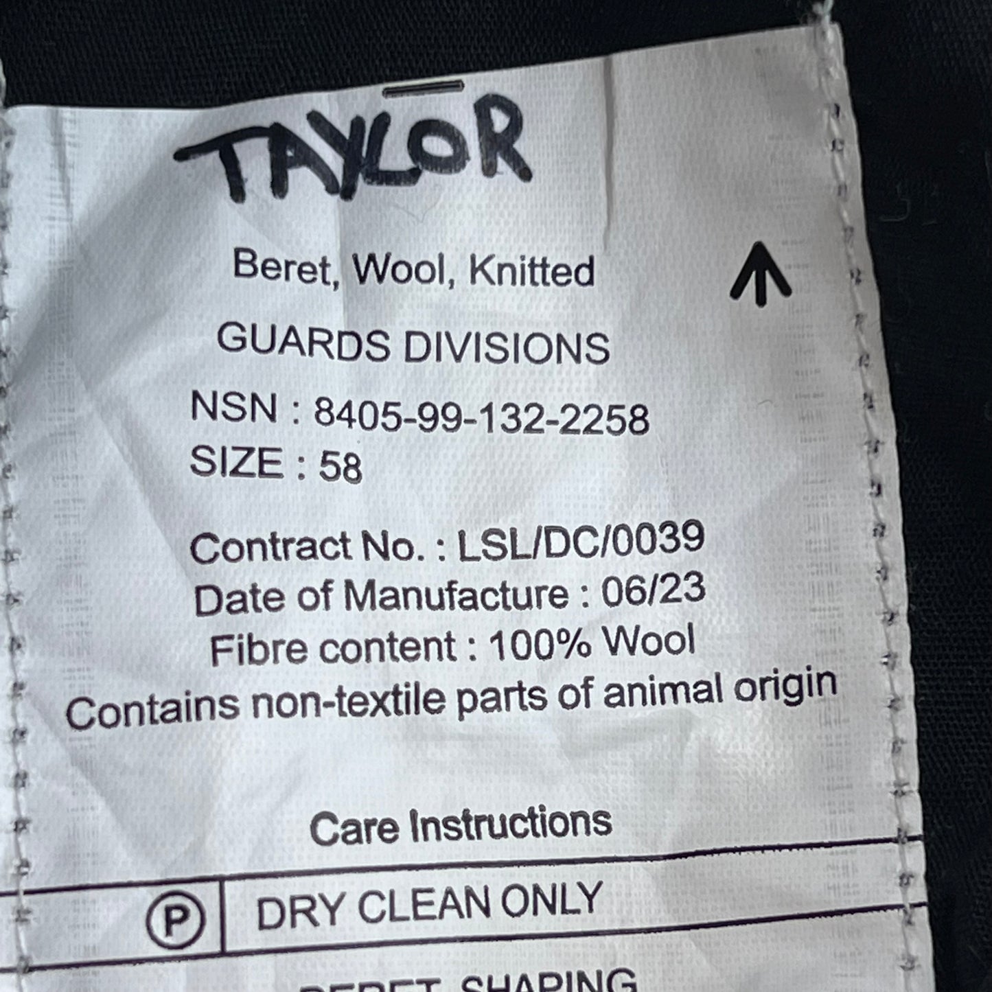 British Army Khaki Beret w/ Badge - Royal Anglian - Medium 58cm