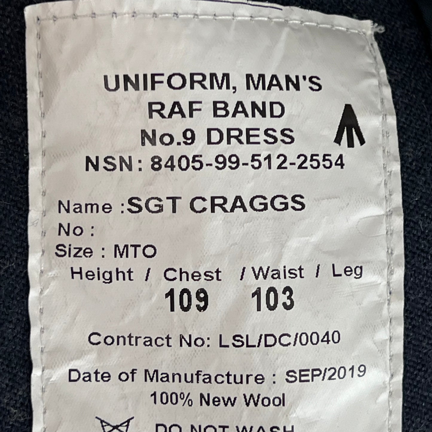 British Royal Air Force No 9 Musician's Dress Jacket - Large