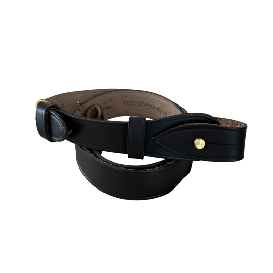 British Army Black Leather Sam Browne Belt Shoulder Strap - L36