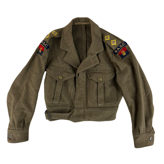 British Army 50s Khaki Ike 1949 Pattern Battle Dress Jacket - RASC - Medium SIZE 6