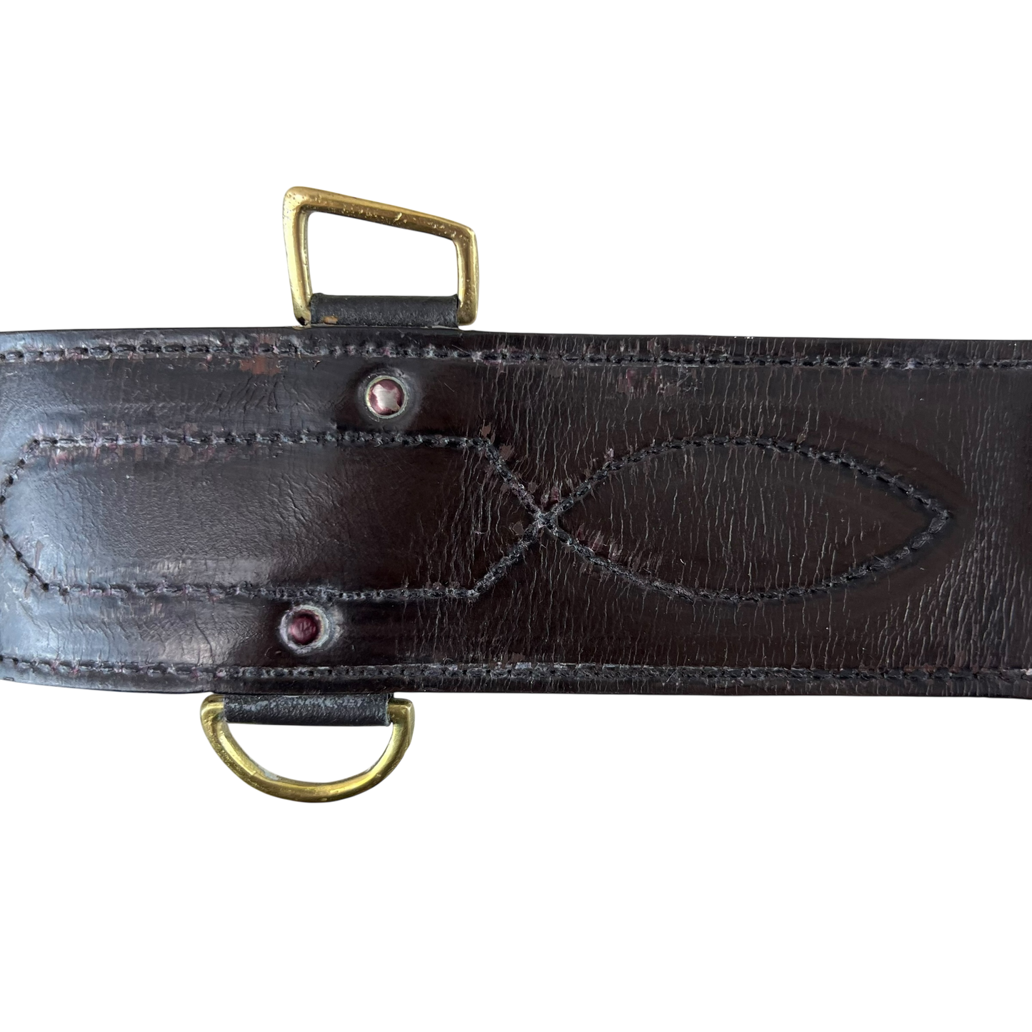 British Army Dark Brown Leather Belt - Large