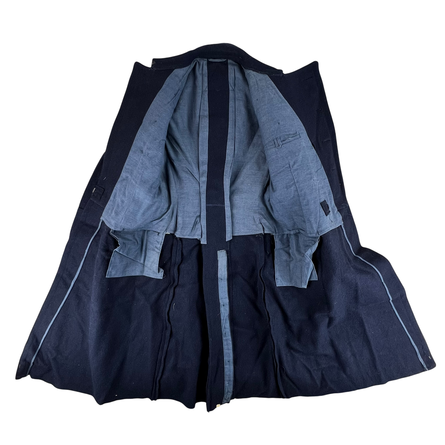 Romanian People's Navy 80's Blue Wool Greatcoat - Small