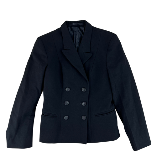 British Royal Navy Women's WRNS Diagonal Serge Black Blazer - Small SIZE 9