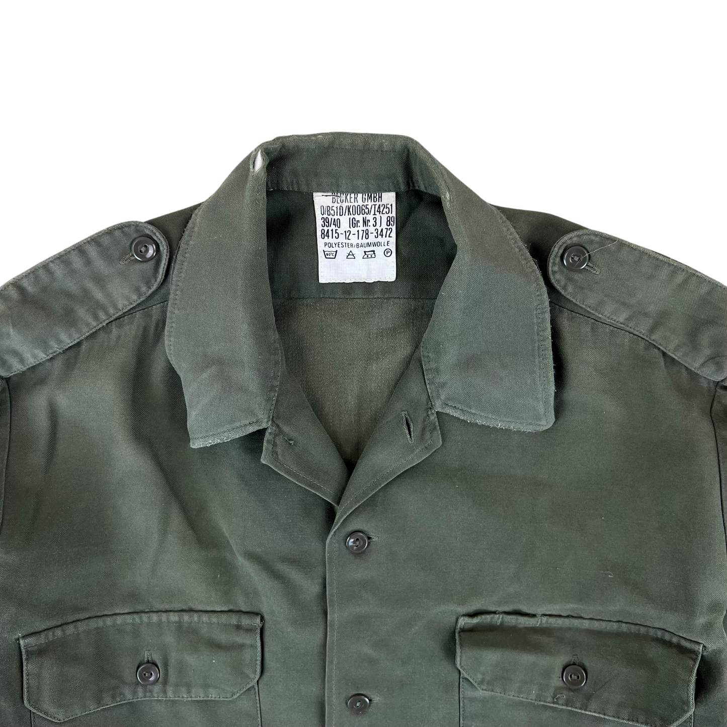 German Army Olive Green Long Sleeve Field Shirt - Medium GrNr3