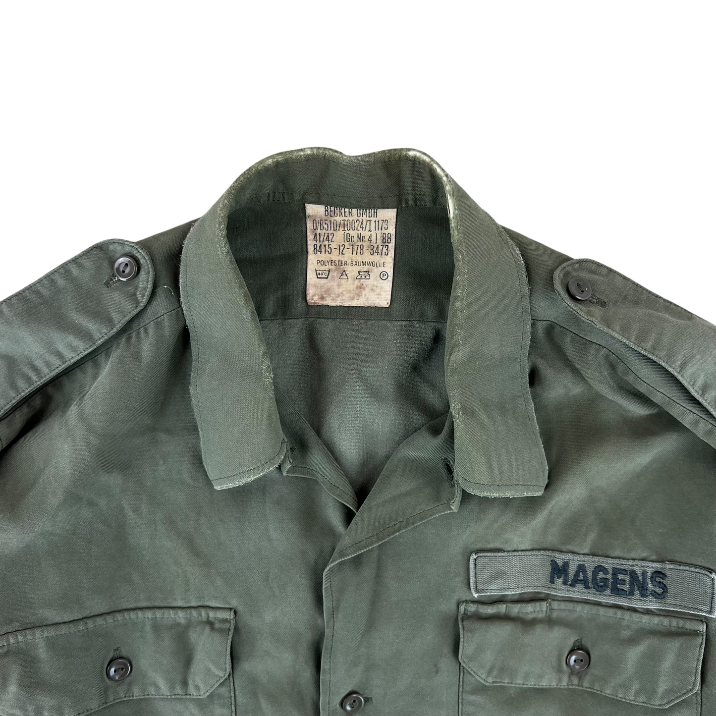 German Army Olive Green Long Sleeve Field Shirt - Large GrNr4