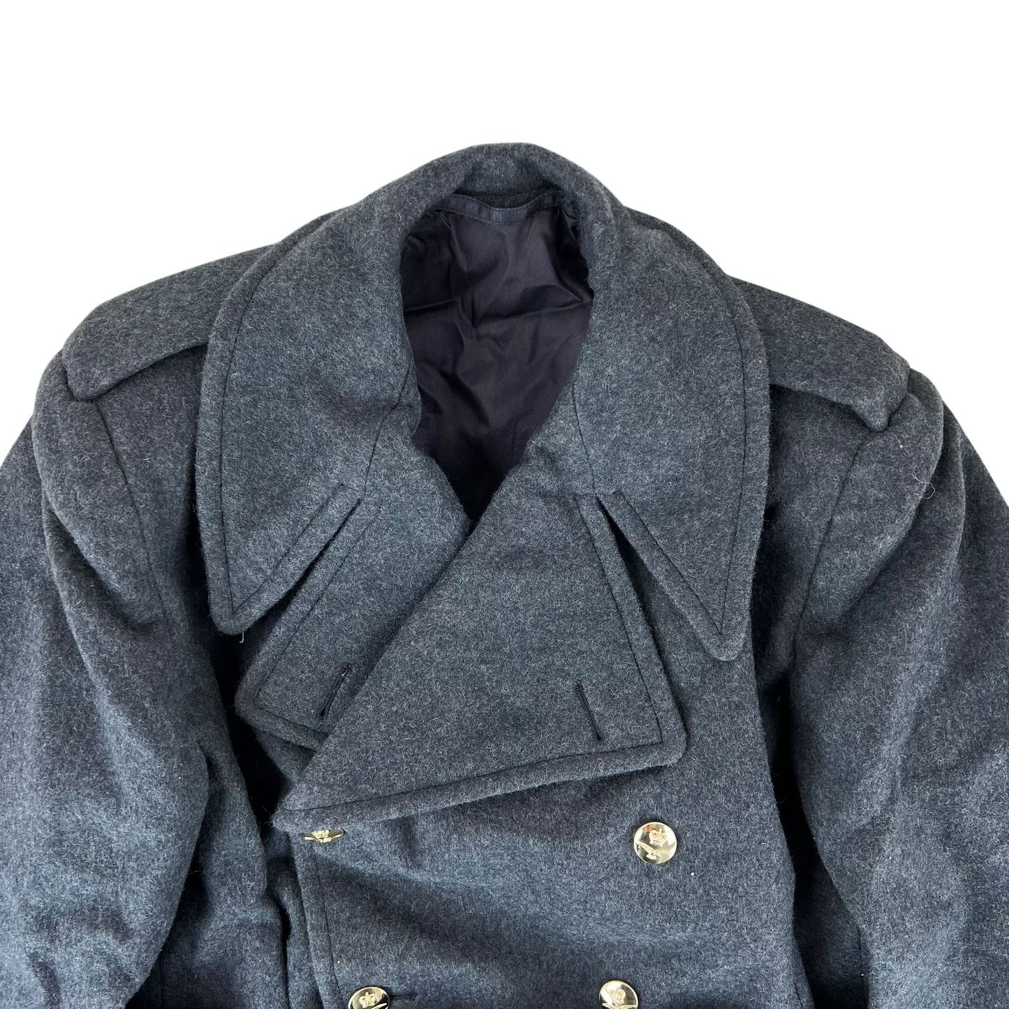 British RAF 60's WO Blue Grey Wool Greatcoat w/ Original Box - Large SIZE 12