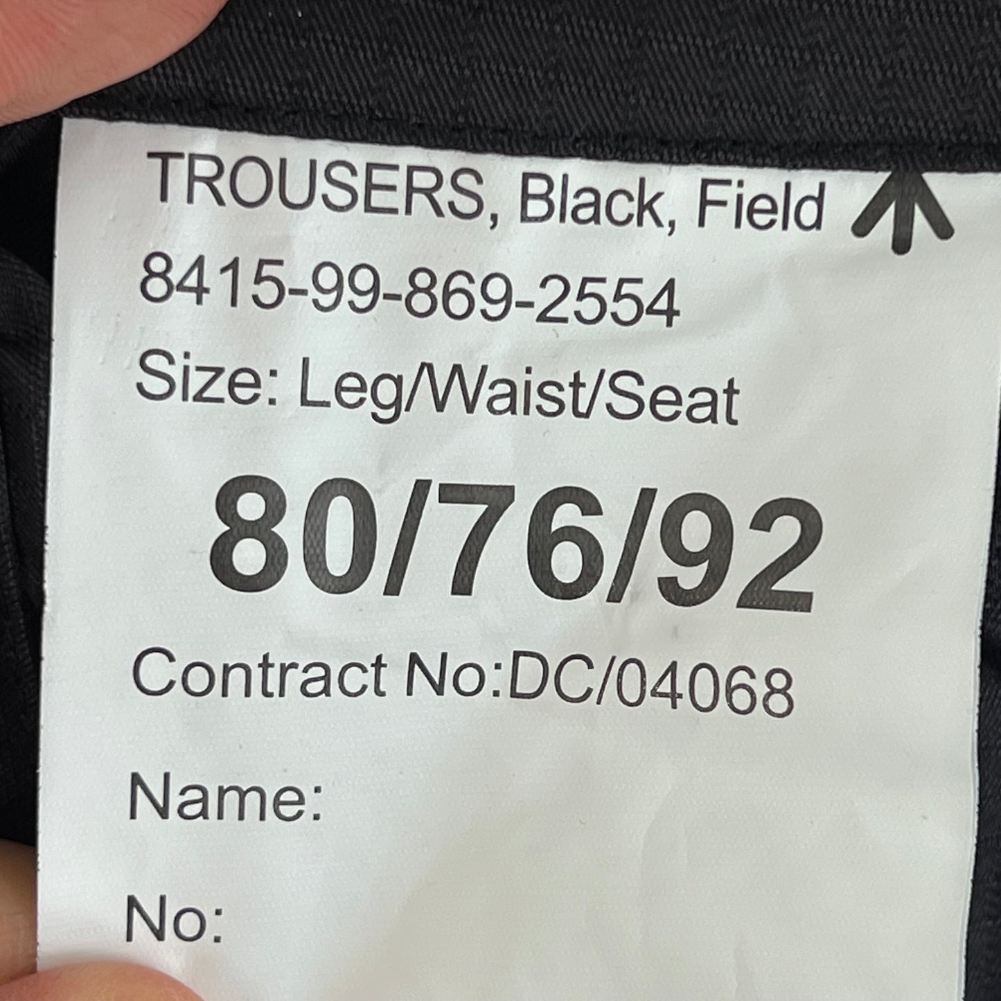 British Army SAS S95 Black Field Trousers - W30 L31