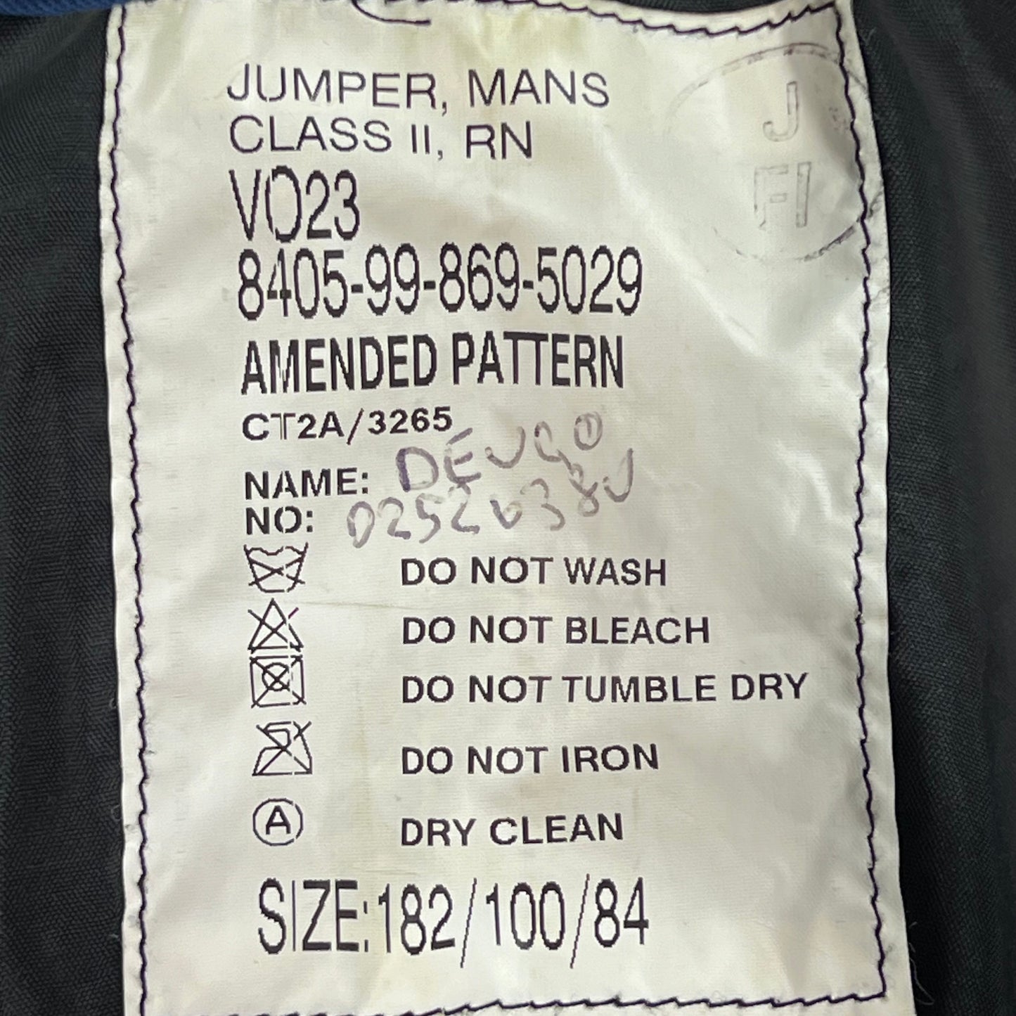 British Royal Navy 80s Class II Jumper Sailor's Top - Medium 182/100