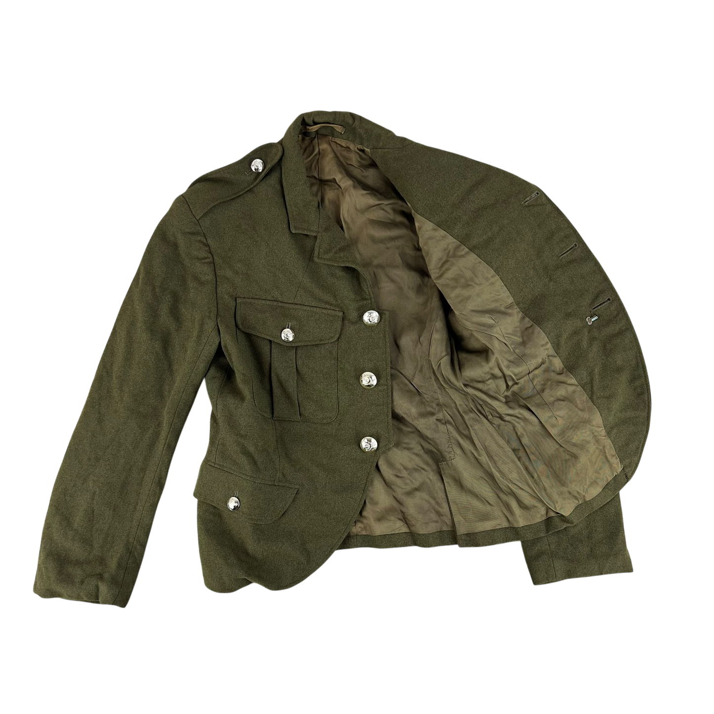British Army No. 2 Dress Jacket Khaki 1962 Pattern Scottish - Queen's Own Highlanders - Medium SIZE 30