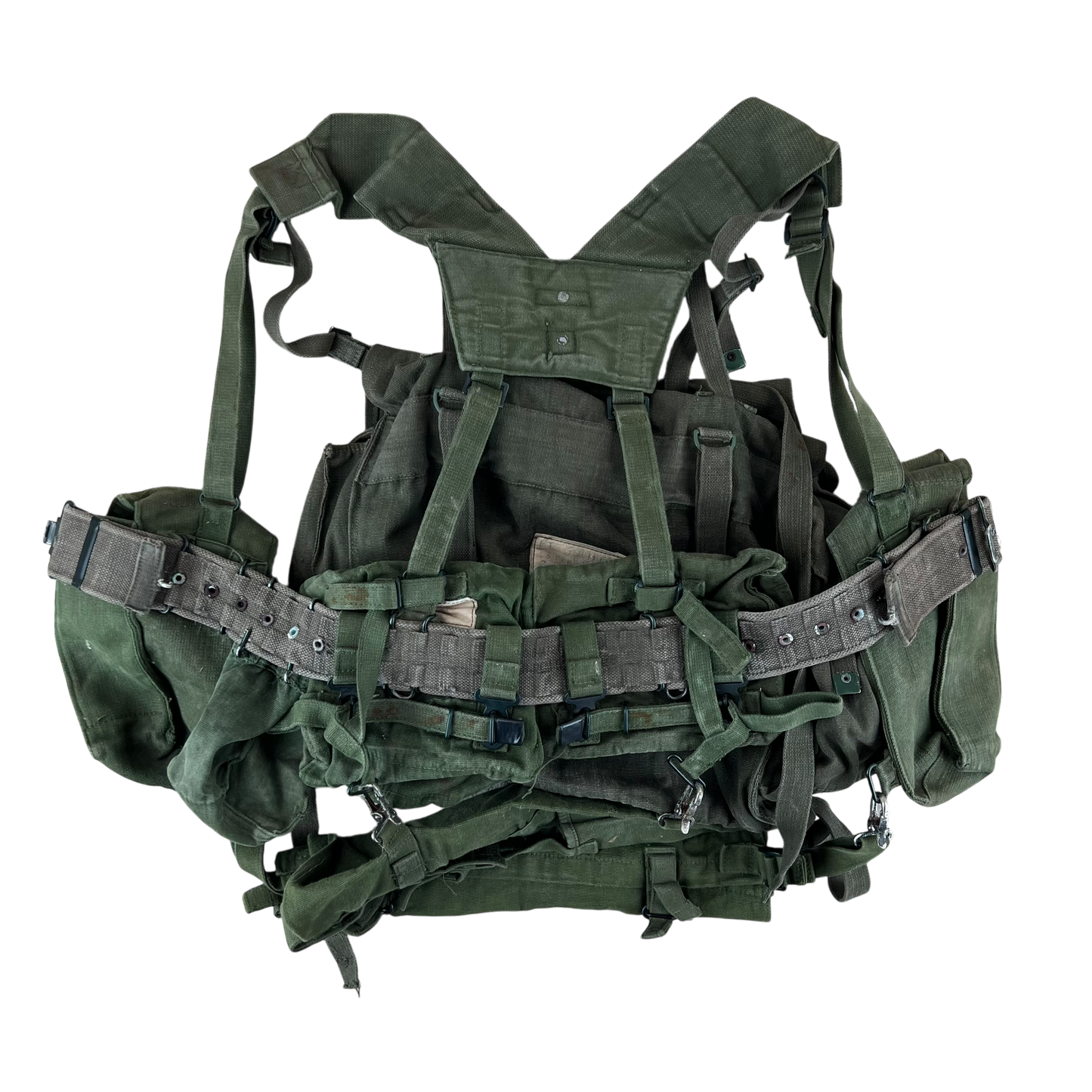 British Army 58 Pattern Webbing Yoke & Pouch Set - Medium