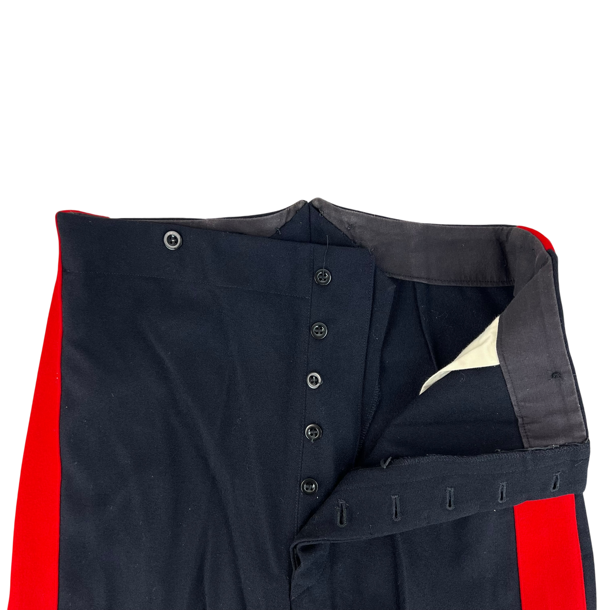 British Army Footguards Officers' Black Red Stripe Trousers - W35 L32.5