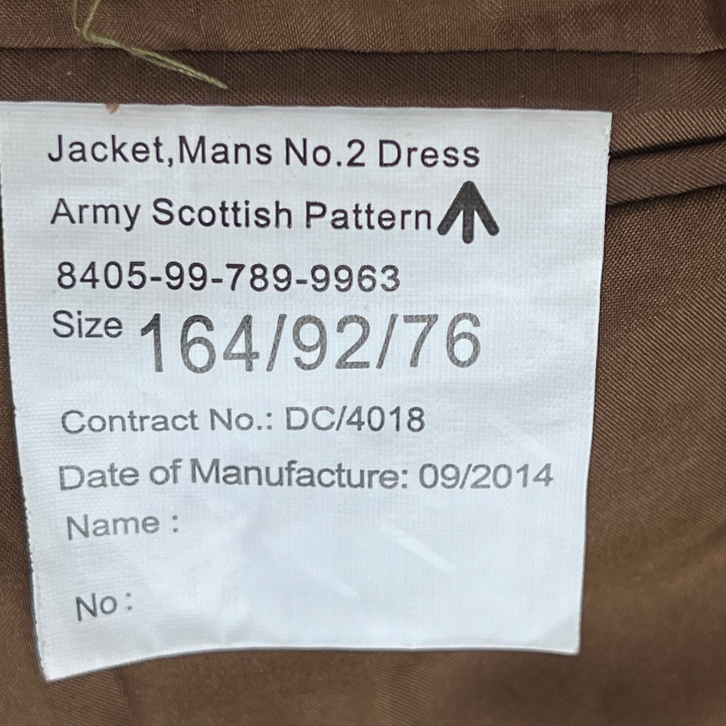 British Army No. 2 FAD Dress Jacket Scottish Pattern - Royal Regiment of Scotland - Medium 164/92