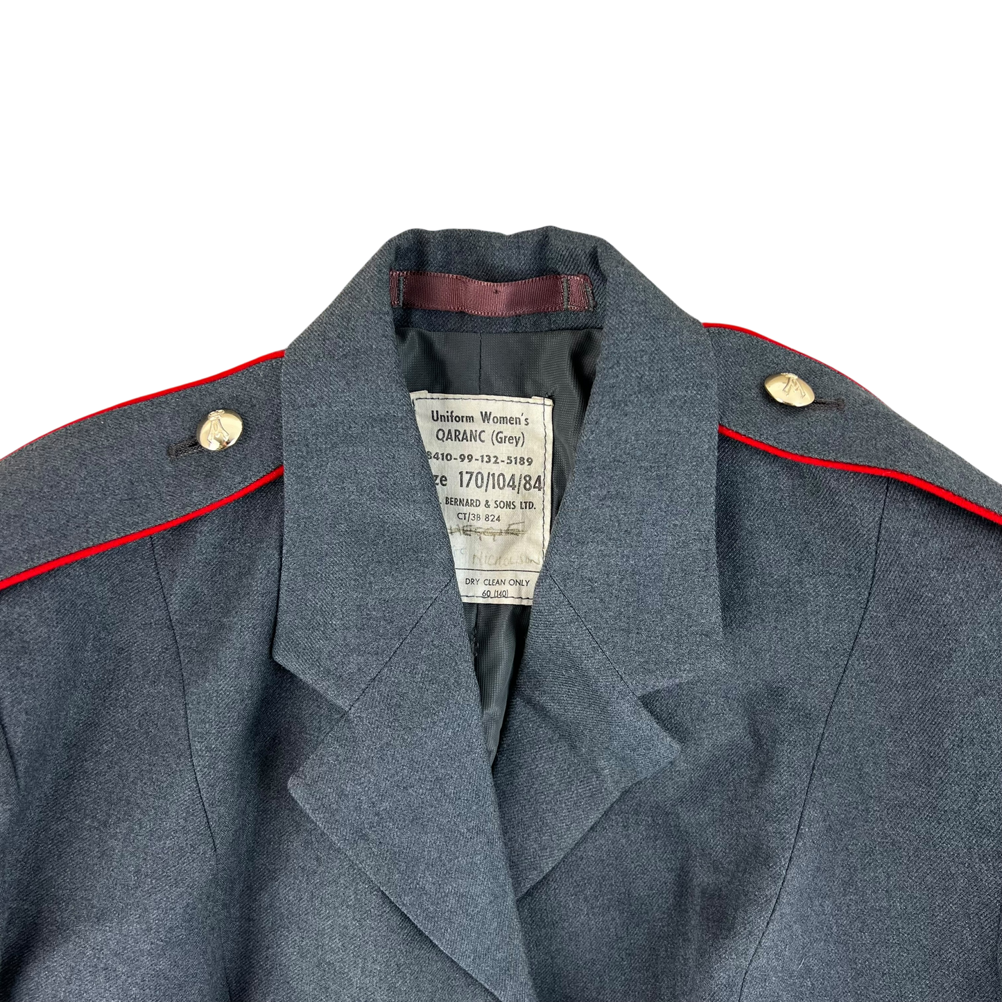 British Army Women's Grey Dress Jacket - QARANC - Medium 170/104