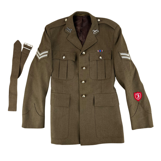 British Army No. 2 FAD Dress Jacket w/ Belt - Queen's Royal Hussars - Large 176/104