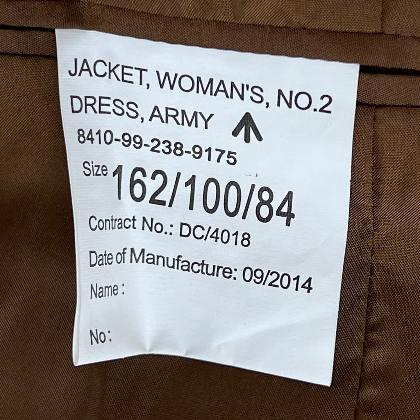 British Army Women's No.2 FAD Dress Jacket - Royal Anglian Regiment - Small 162/100