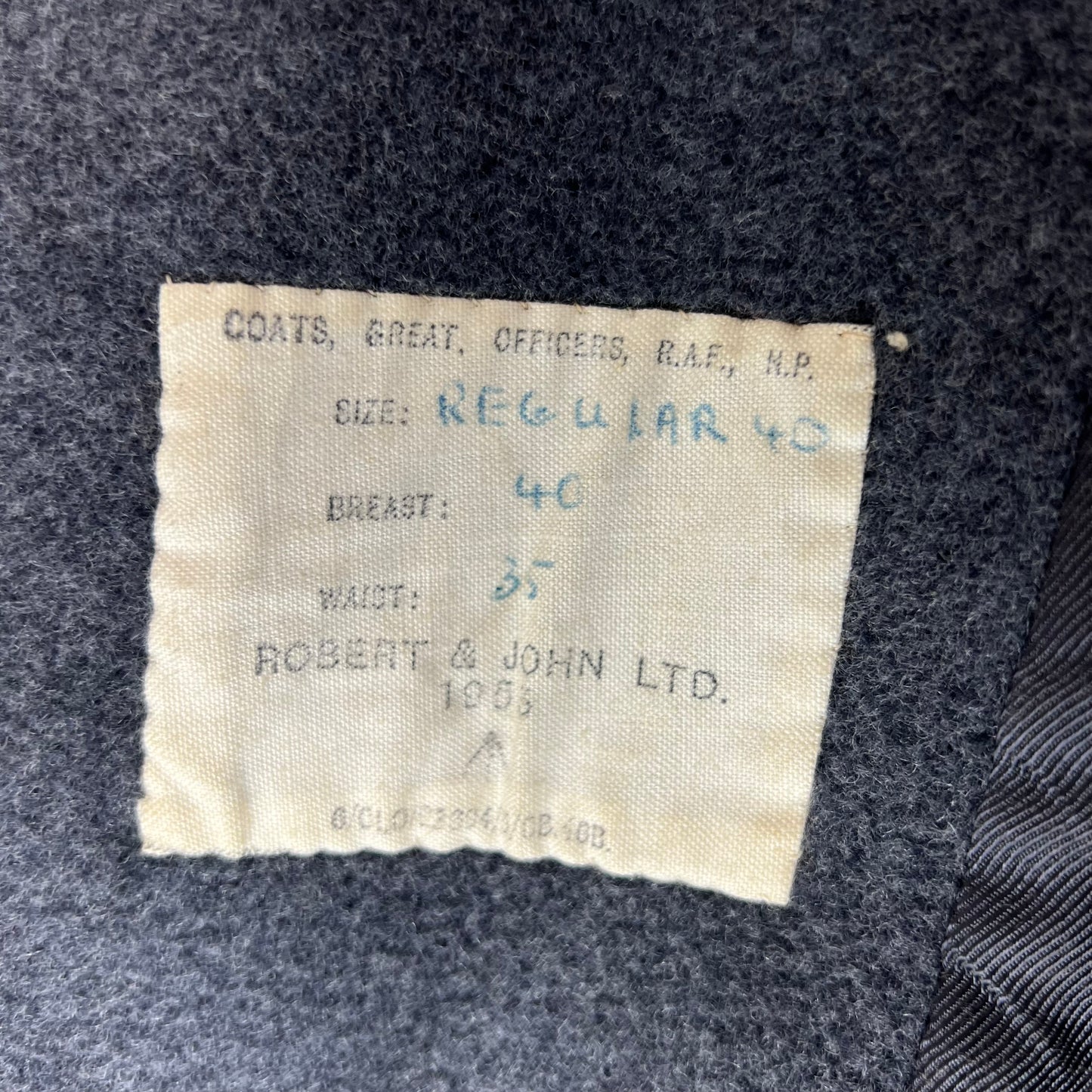 British RAF 50's "Crombie" Wool Greatcoat - Medium