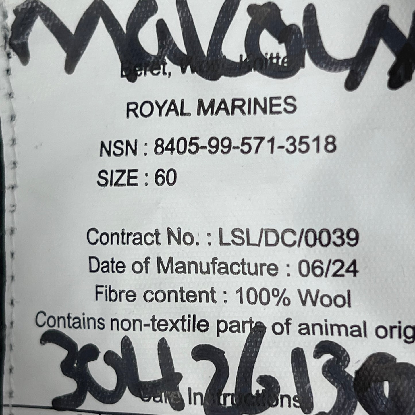 British Royal Marines Beret w/ Badge - Cadets - Large 60cm