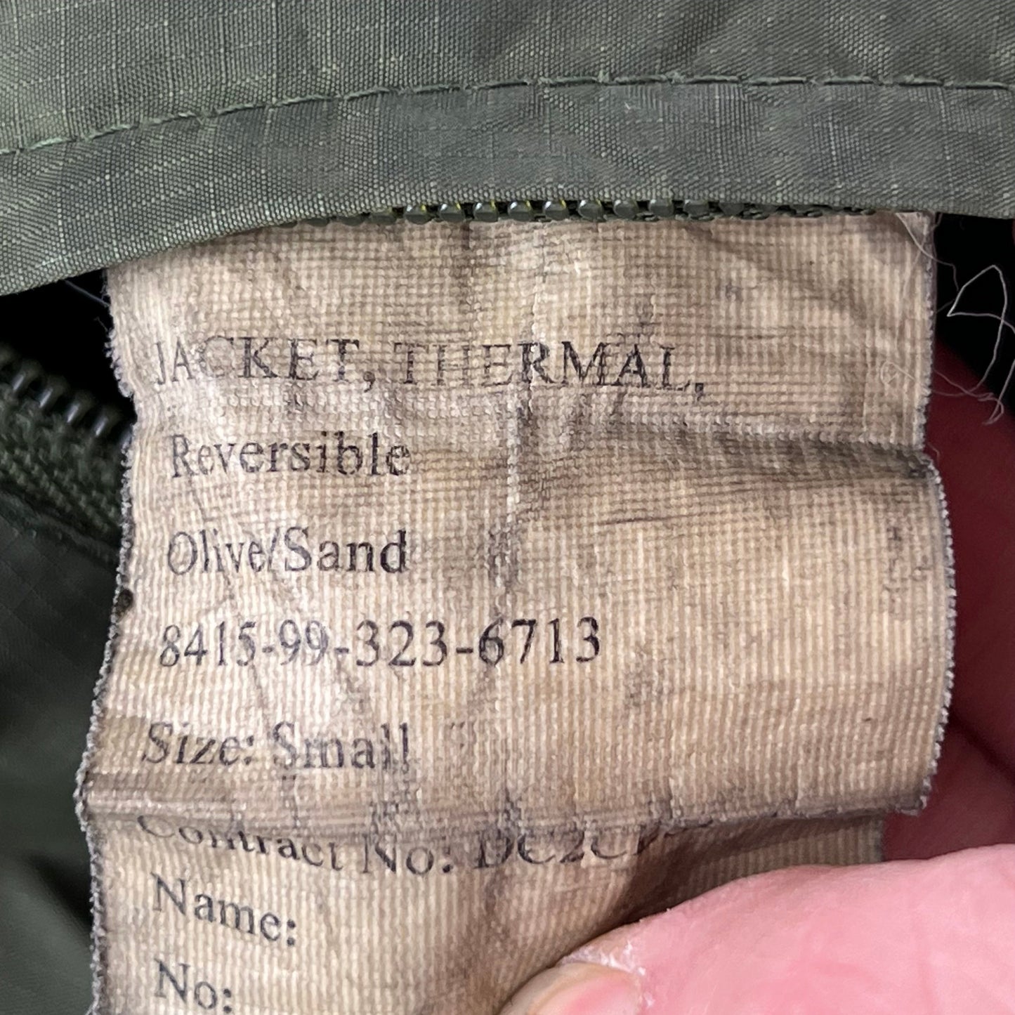British Army Reversible Thermal Olive Green / Tan Quilted Jacket - Small