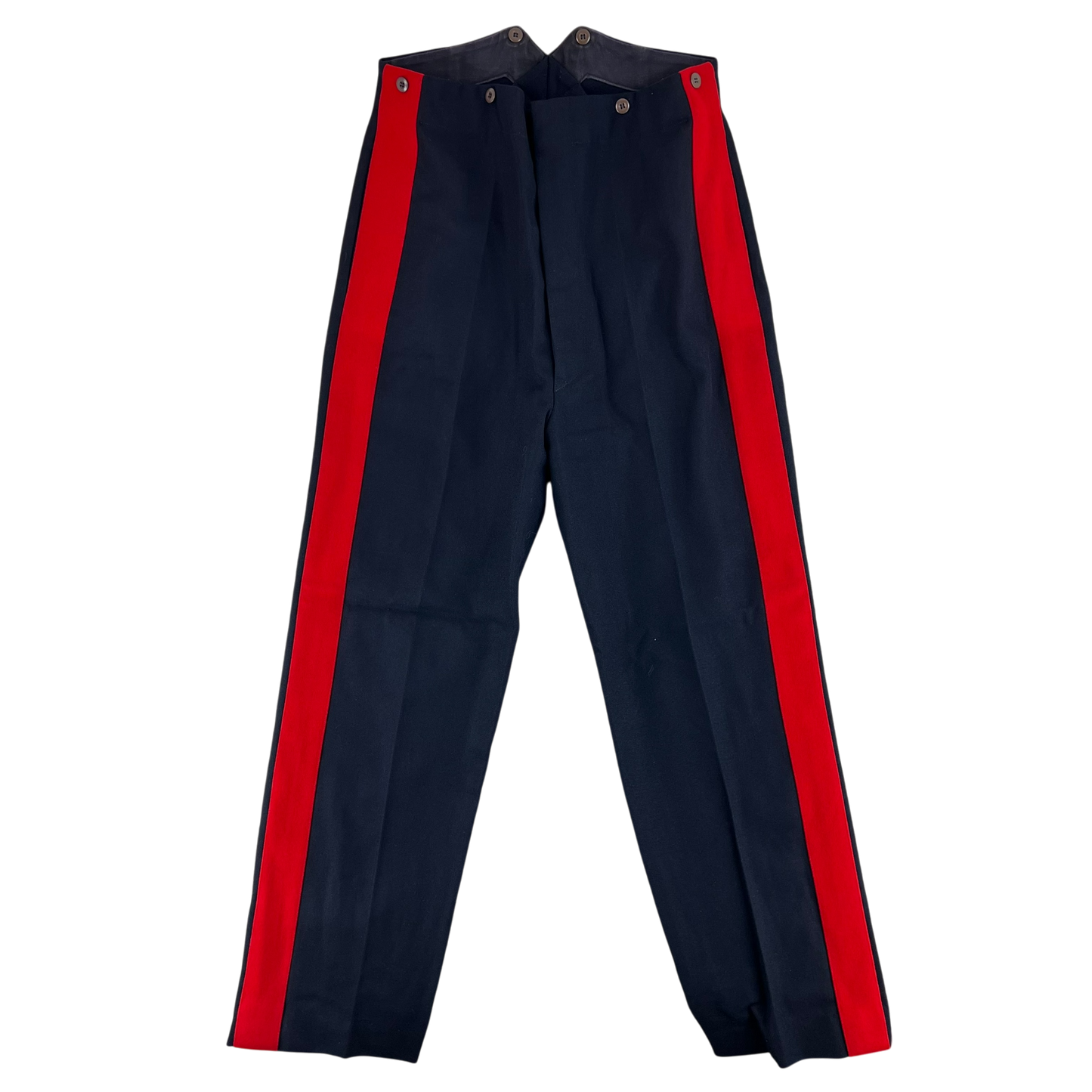 British Army Footguards Officers' Black Red Stripe Trousers - W34 L29.5