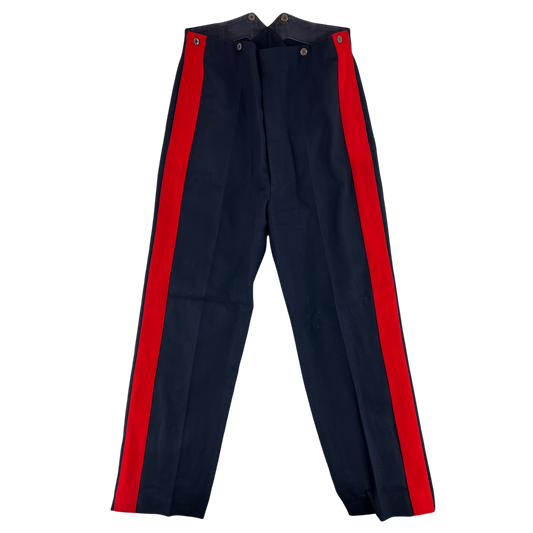 British Army Footguards Officers' Black Red Stripe Trousers - W34 L29.5