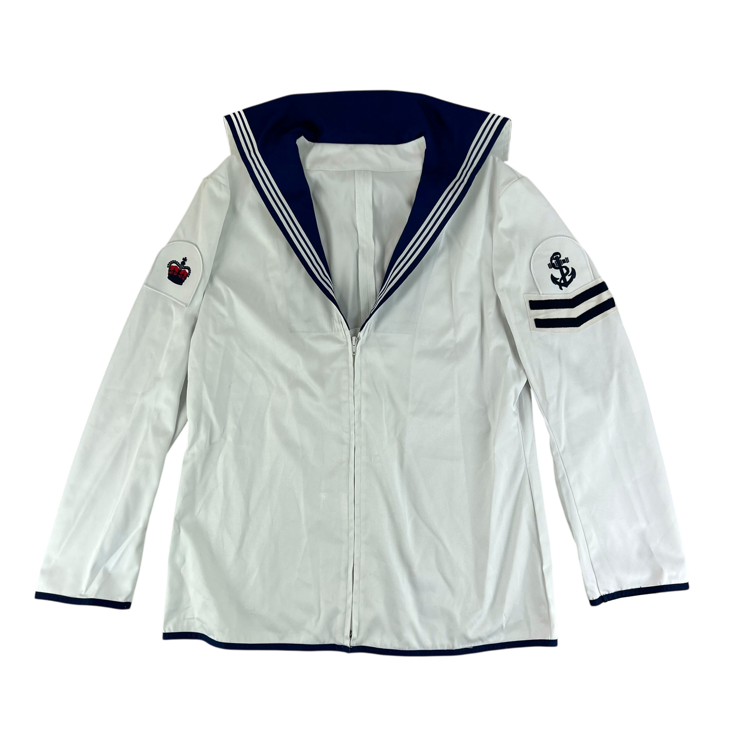 British Royal Navy Class II White Jumper Sailor's Top - Large 182/112