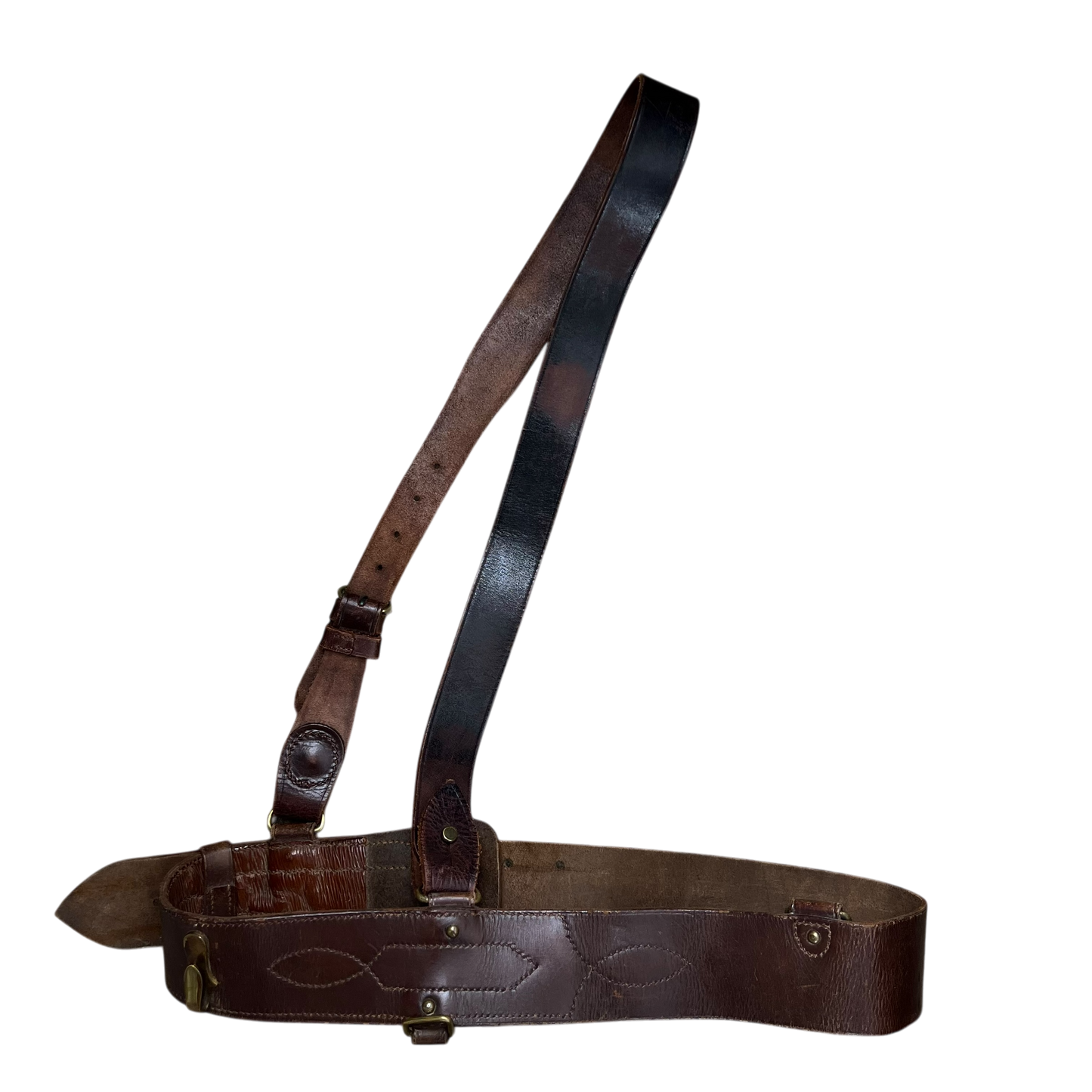 British Army Oxblood Sam Browne's Leather Belt - Medium / Large