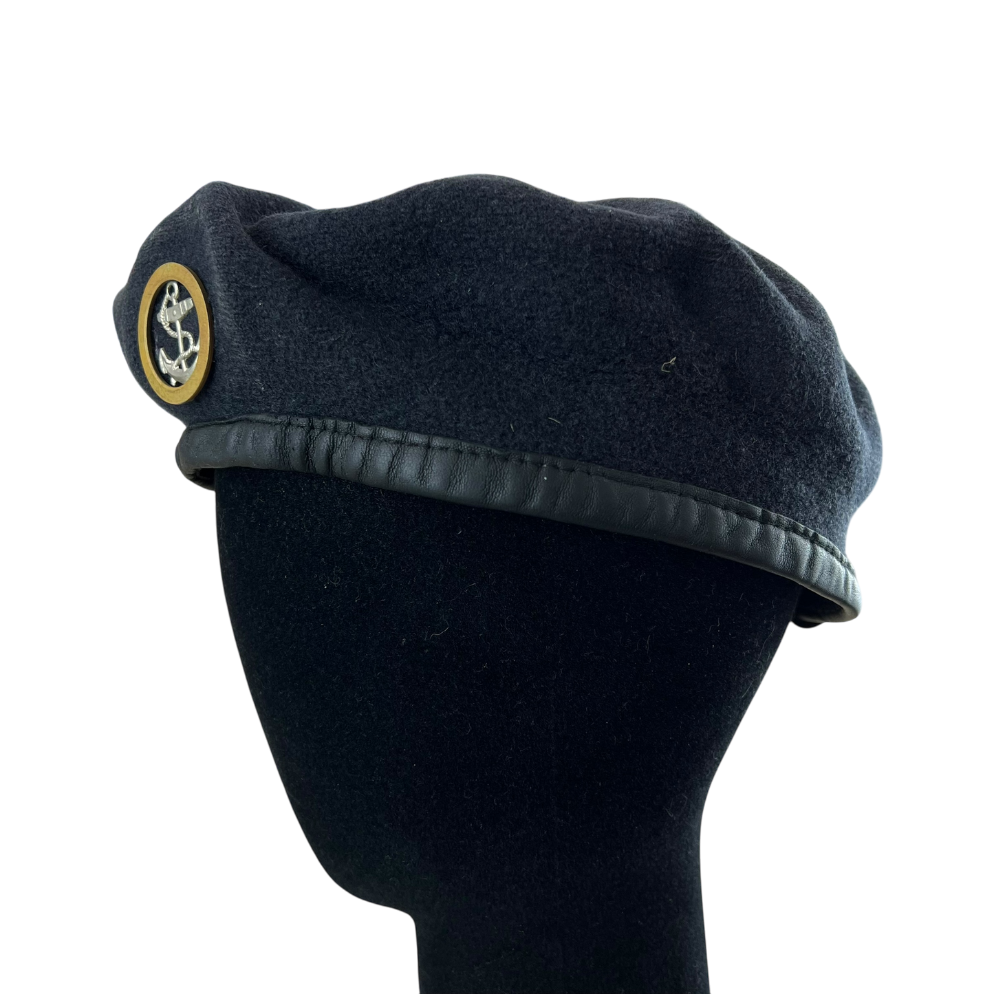 British Royal Navy Rating Beret w/ Badge - Small Medium