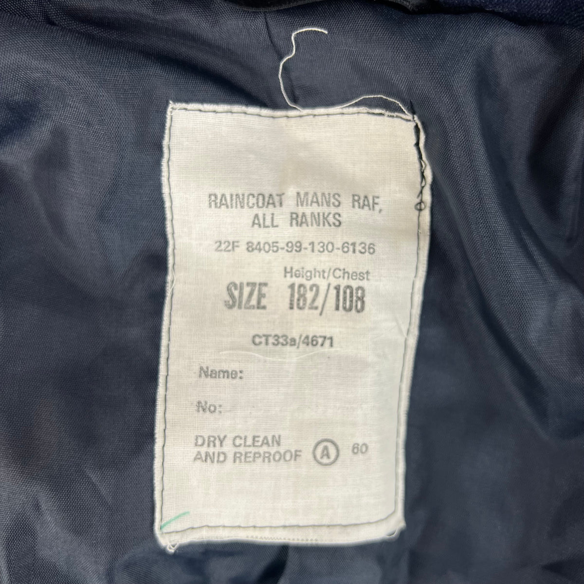 British Royal Air Force Raincoat Trench Coat - Large 182/108