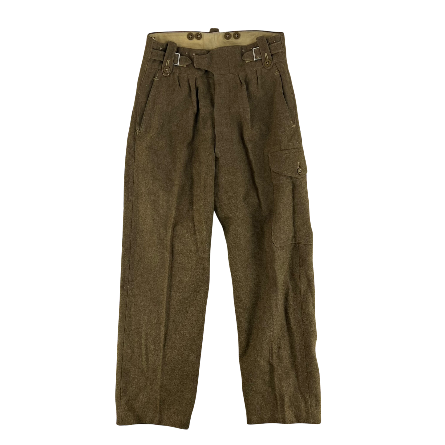 British Army 50s 1949 Pattern Khaki Battledress Trousers - W31 L29 SIZE 8