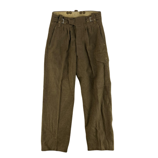 British Army 50s 1949 Pattern Khaki Battledress Trousers - W31 L29 SIZE 8