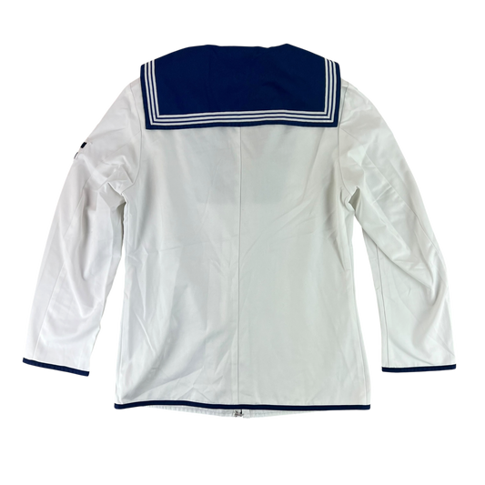British Royal Navy Class II White Jumper Sailor's Top - Large