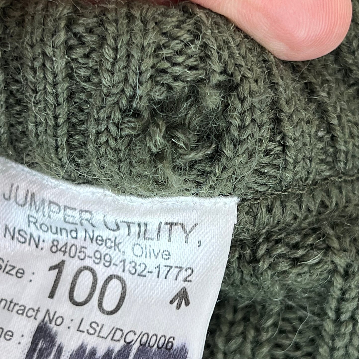 British Army Olive Green Pullover Jumper - Medium