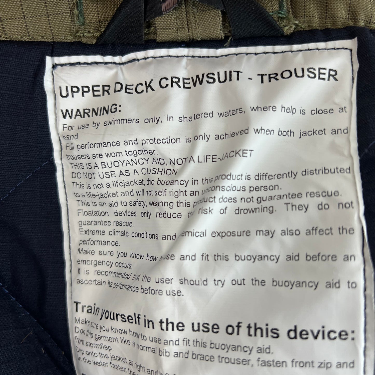 British Royal Navy Olive Upper Deck Trousers - W42 XL