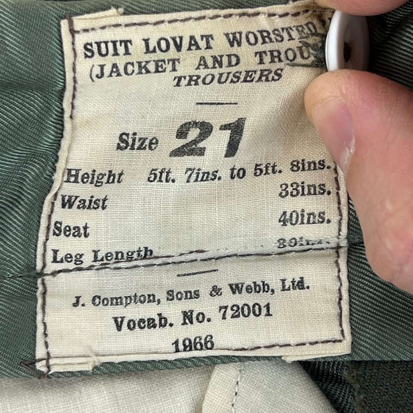 British Royal Navy Royal Marines Vintage Lovat Dress Trousers - W29 L30