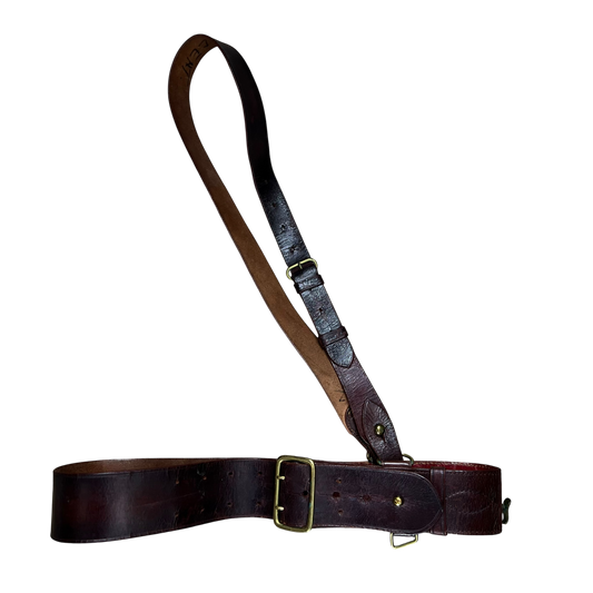 British Army Oxblood Sam Browne's Leather Belt - Medium