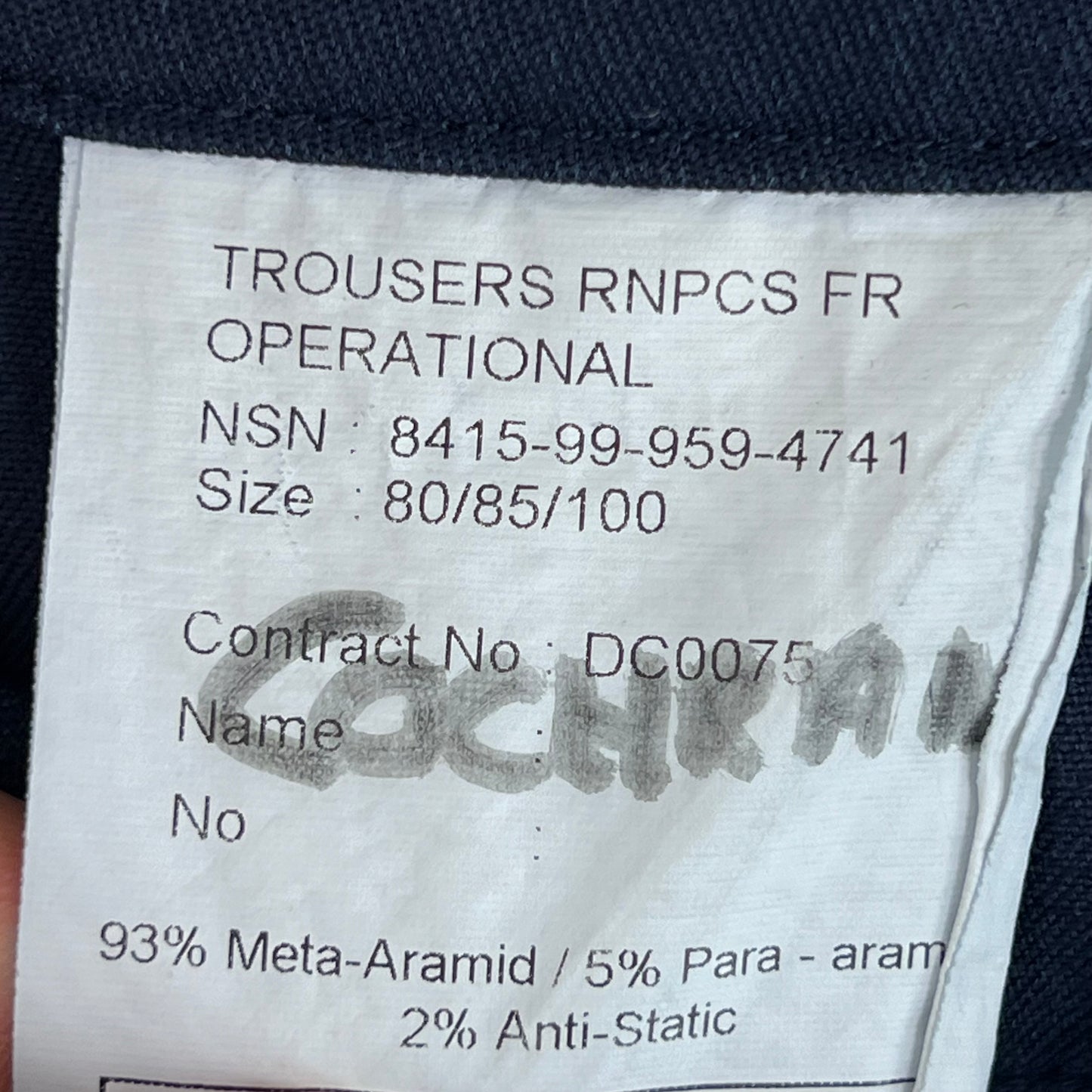 British Royal Navy FR Combat Trousers - W33 L31.5