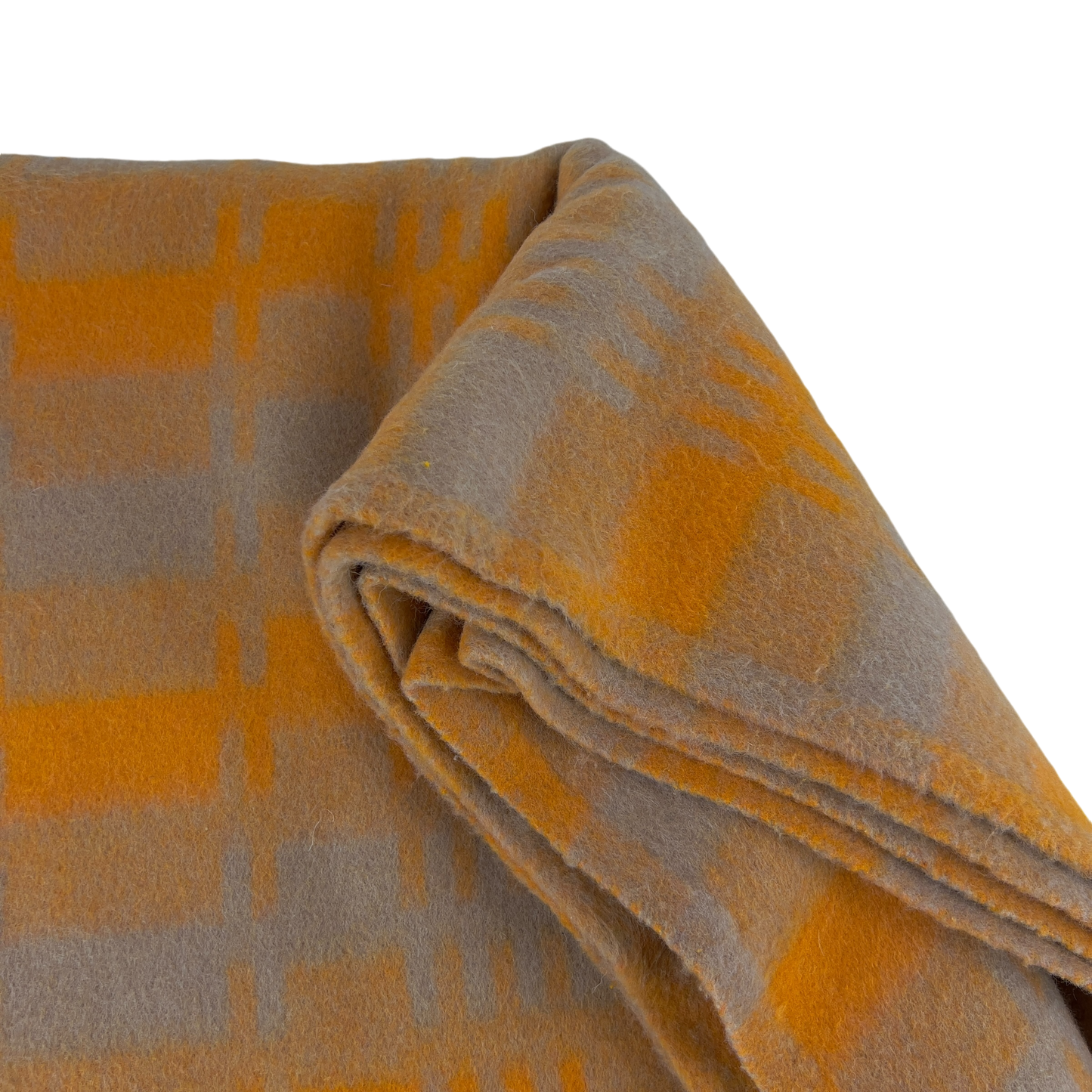 Polish Army Vintage Orange Line Pattern Wool Blanket