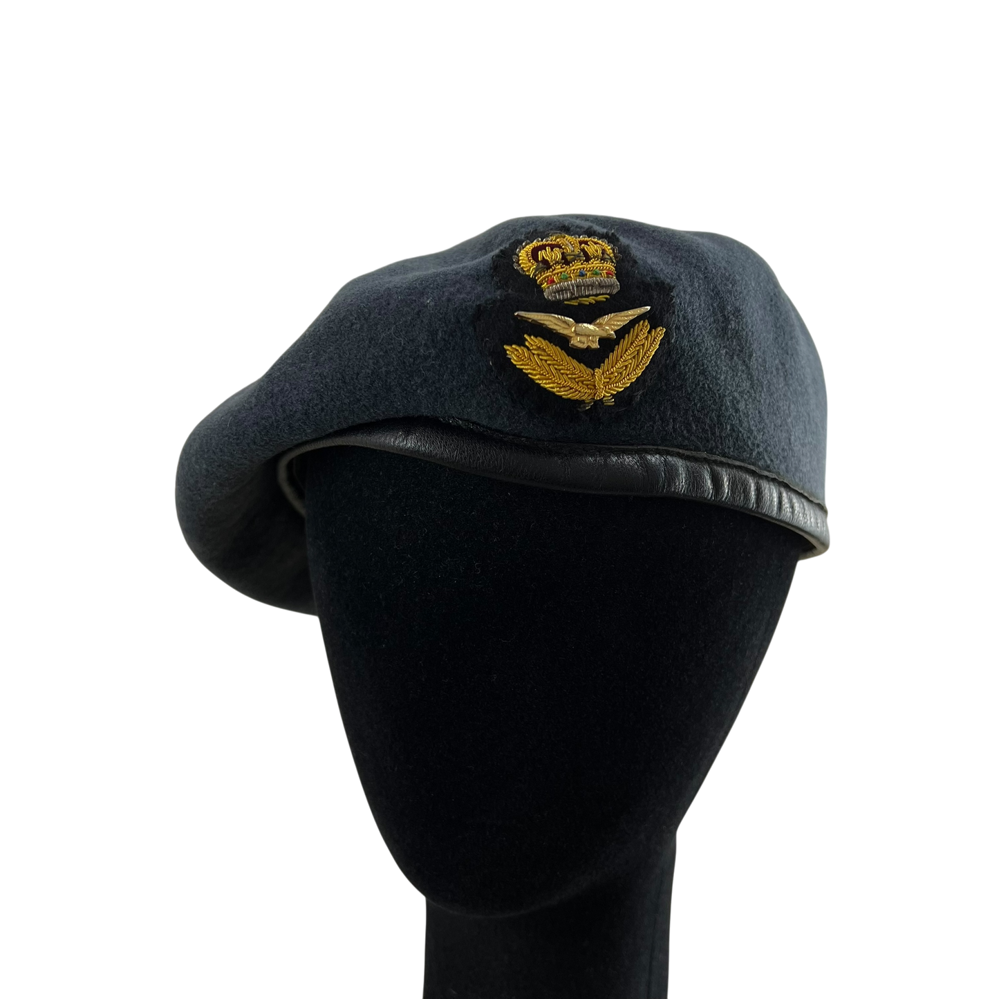 British RAF Beret w/ Officer's Badge - Large