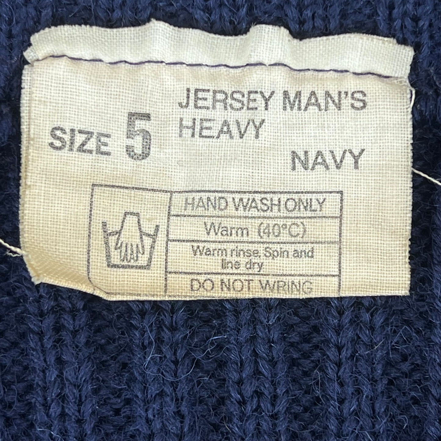 British Royal Navy Wool V Neck Pullover Jersey Jumper - Large