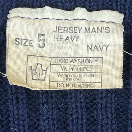 British Royal Navy Wool V Neck Pullover Jersey Jumper - Large