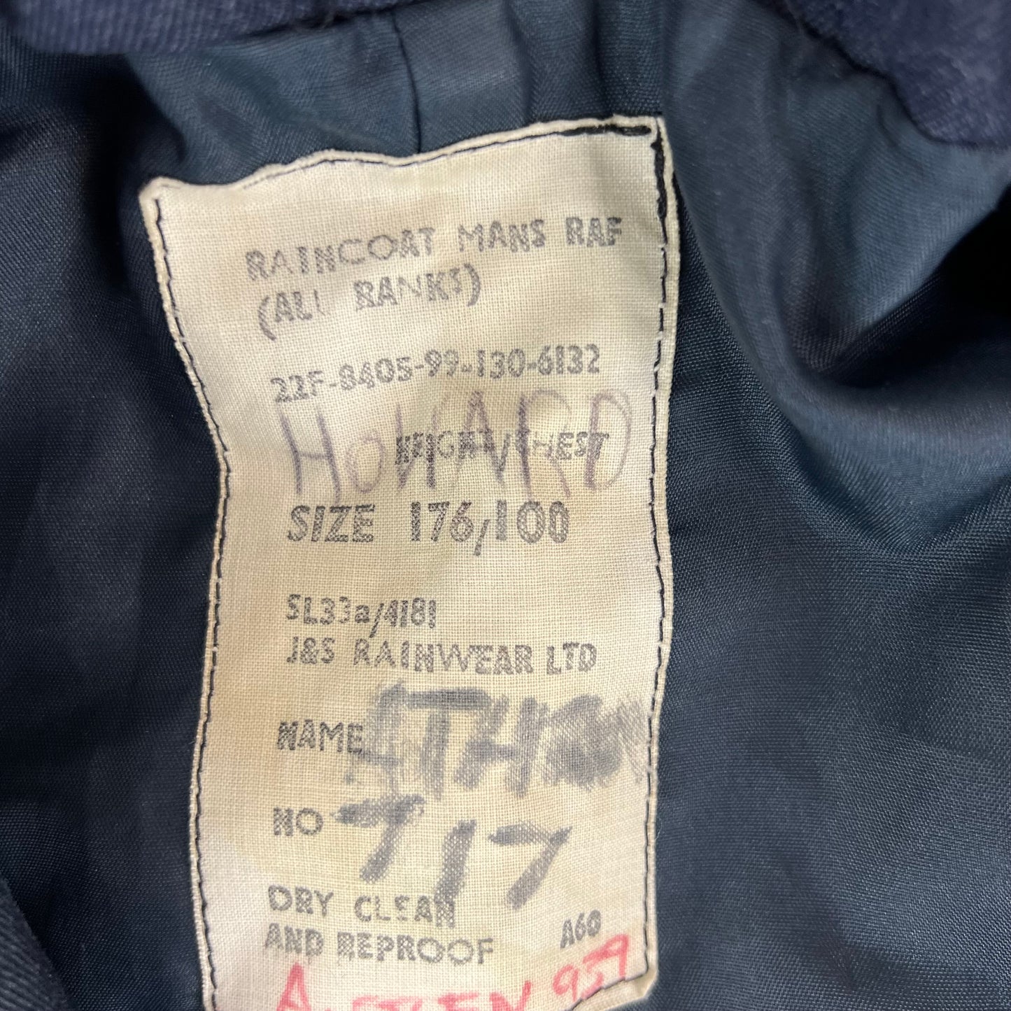 British Royal Air Force Raincoat Trench Coat - Medium 176/100