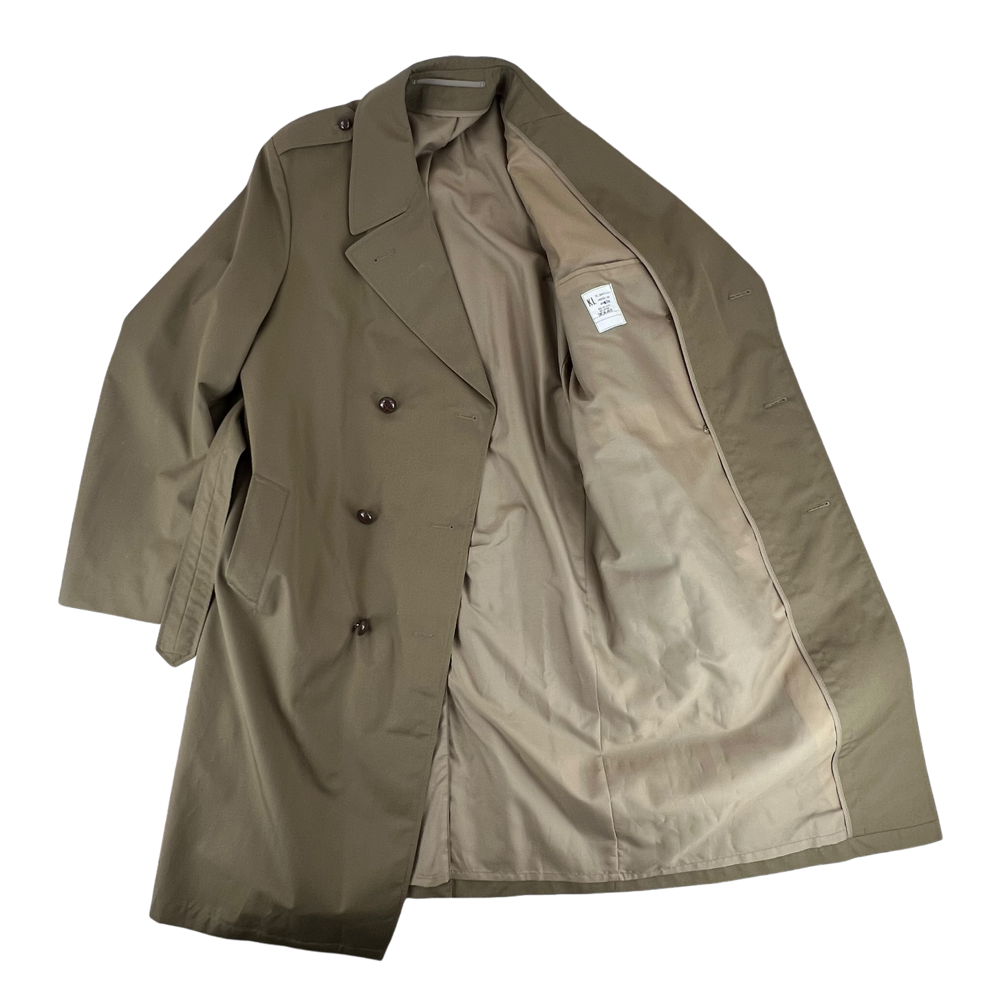 Dutch Army 80s Khaki Tan Trench Coat - X Large