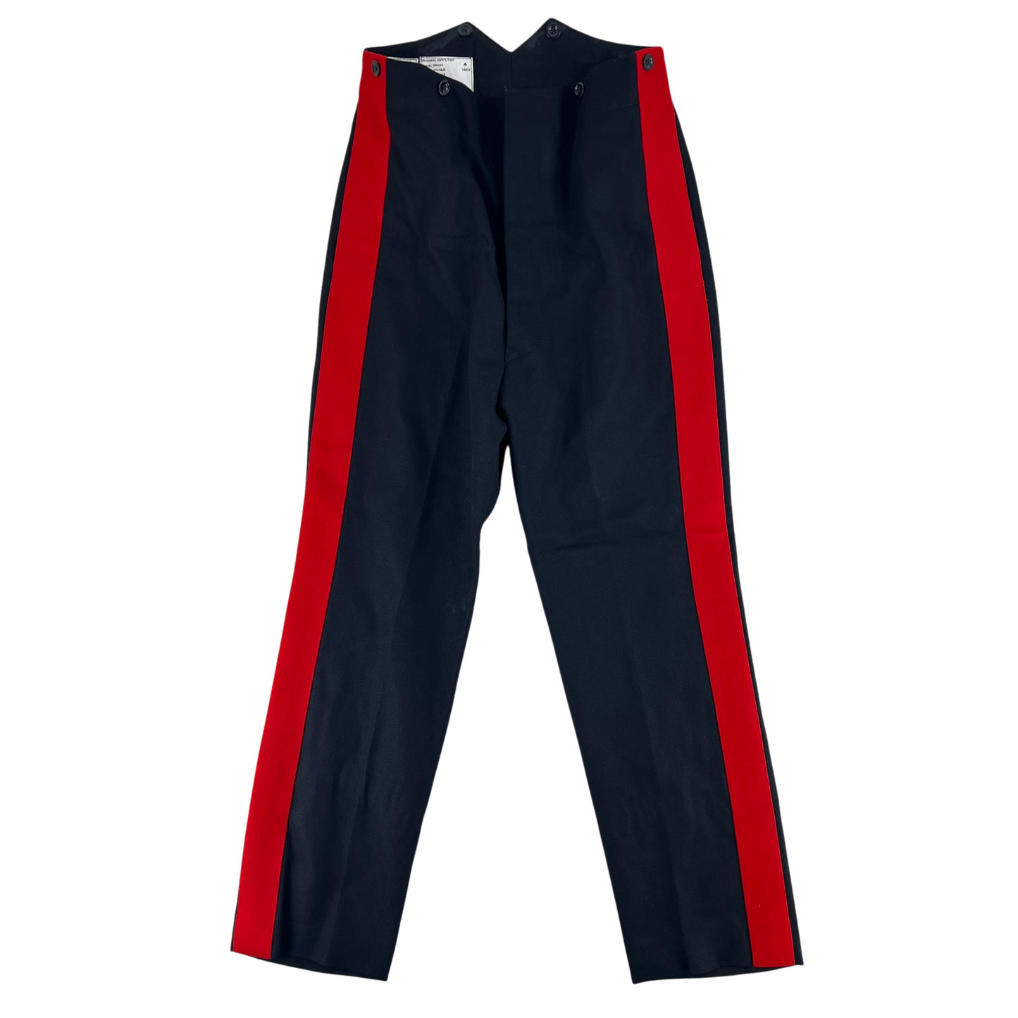 British Army Footguards Officers' Black Red Stripe Trousers - W32 L30.5