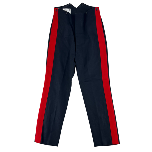 British Army Footguards Officers' Black Red Stripe Trousers - W32 L30.5