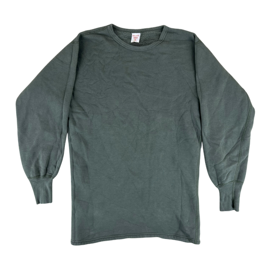 French Army Sweatshirt / Thermal T Shirt Pullover 80s Sage Grey - Medium Slim