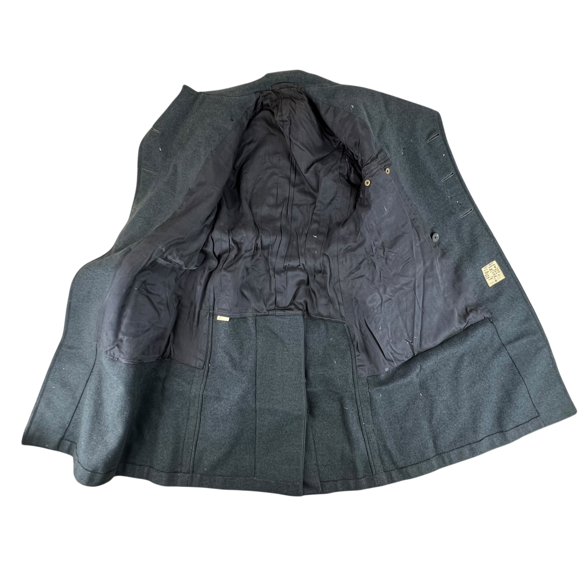 British RAF WW2 40's Officer's Blue Grey Wool Greatcoat w/ Belt - Medium Size 6