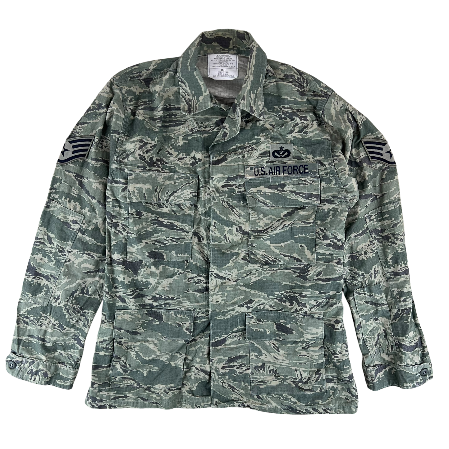 US Air Force Digital Tiger Stripe Pixel Camouflage BDU Combat Jacket - Medium 40L