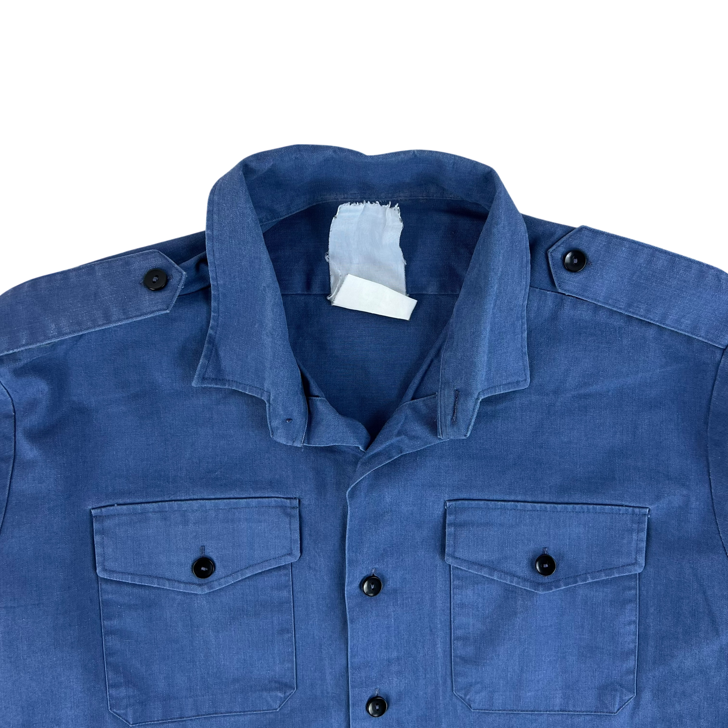 British Royal Navy Mens 72 Pattern Blue Cotton Shirt Long Sleeve - Large