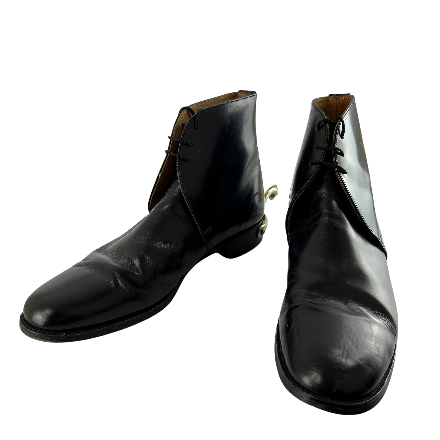 British Army Black George Boots w/ Spurs - Size 10