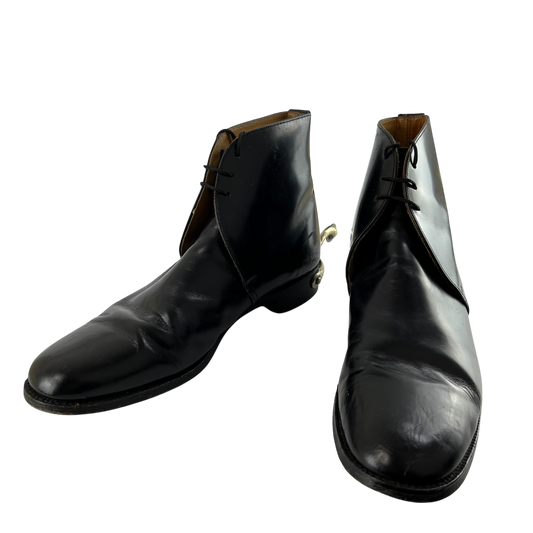 British Army Black George Boots w/ Spurs - Size 10
